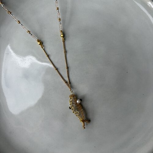 Vis Ketting doorzichtig/goud