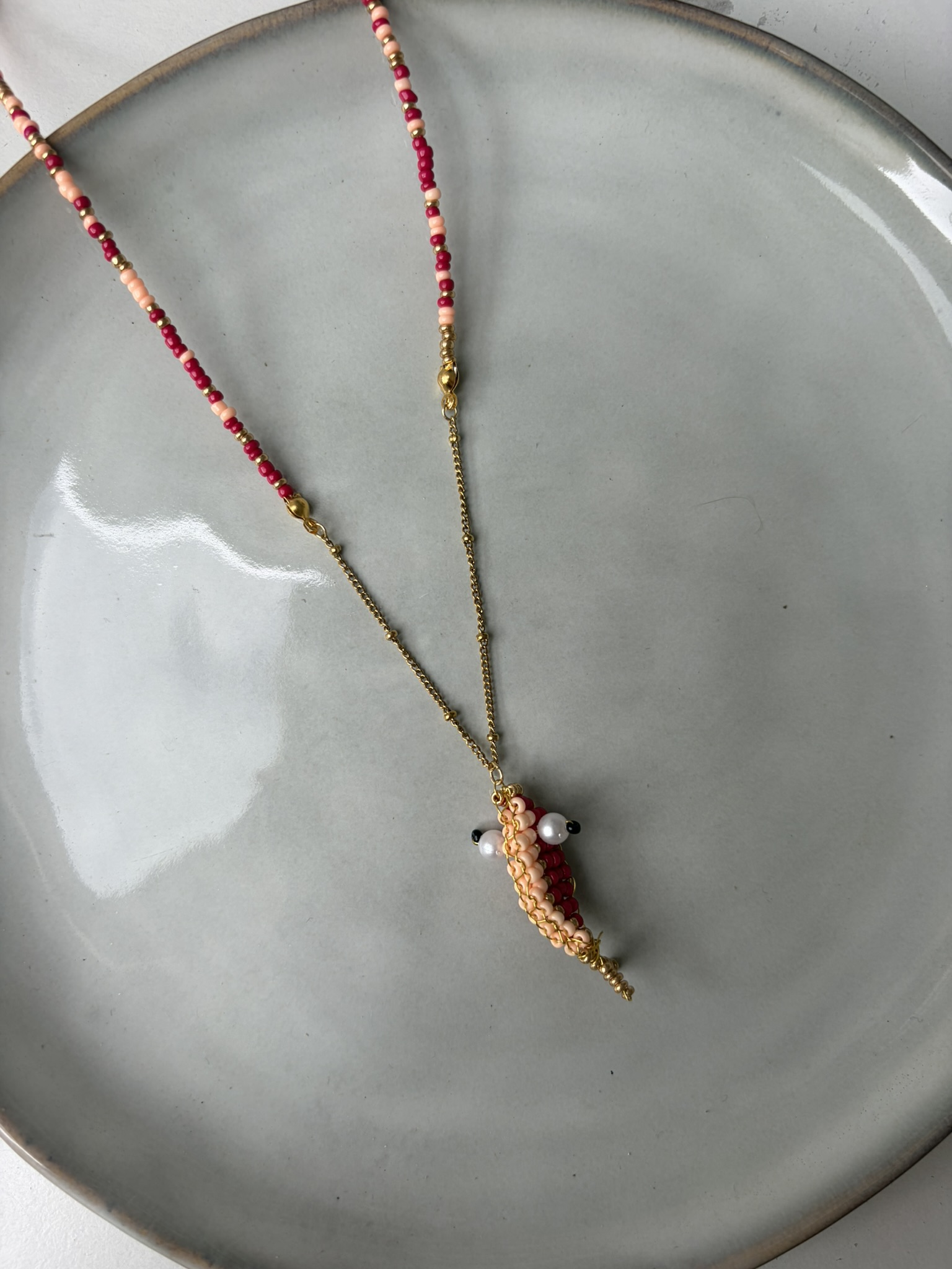 Vis Ketting oranje/roze/goud