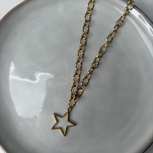 Chunky Chain Star Ketting goud