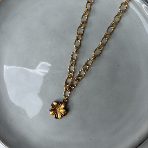 Chunky Chain Bloem Ketting goud