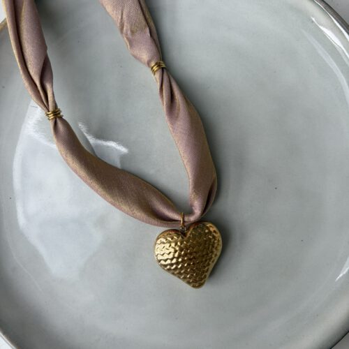 Statement Rope Heart Ketting bruin/goud