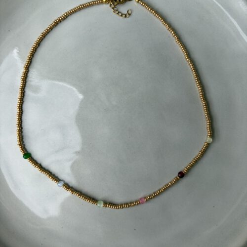 Basic Color Bead Ketting goud