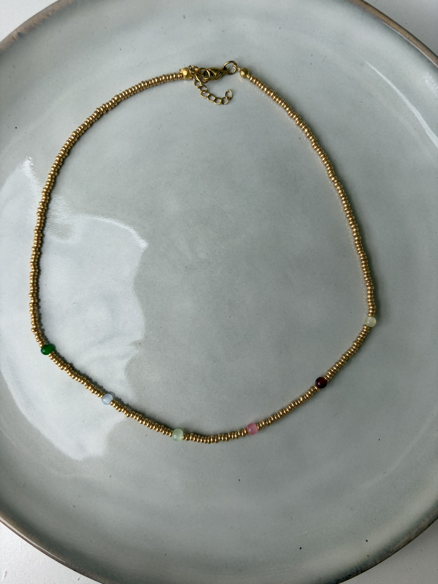 Basic Color Bead Ketting goud
