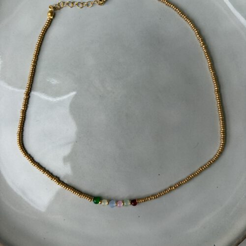 Color Beads Ketting goud