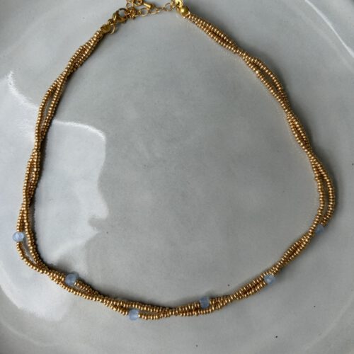 Twisted Bead Ketting blauw