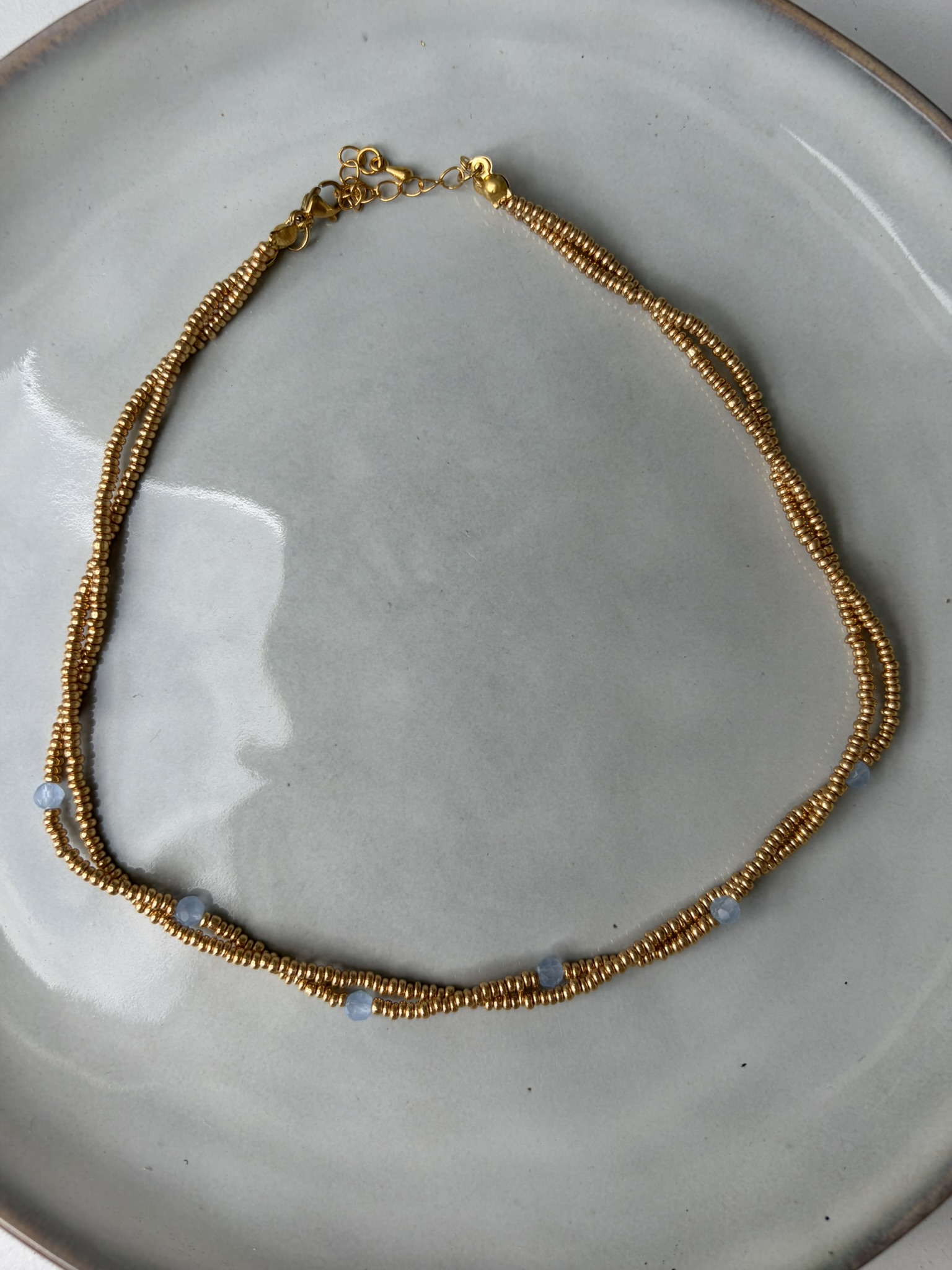 Twisted Bead Ketting blauw