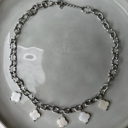 Klavers Ketting zilver