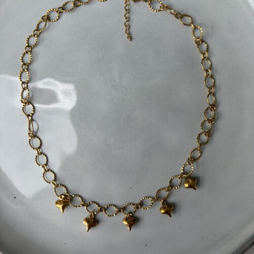 Drop Hartjes Ketting goud