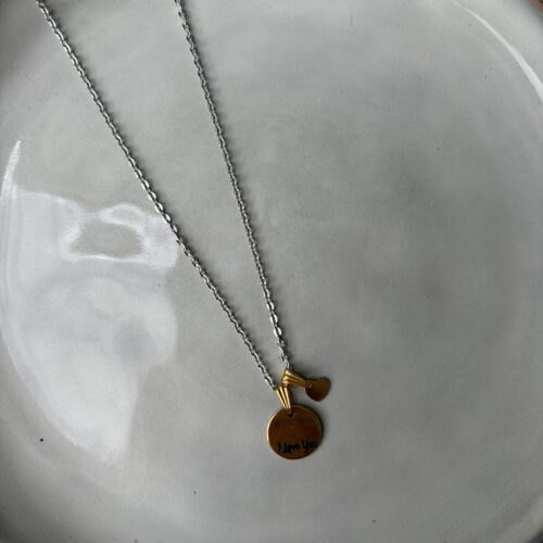 I Love You Hart Ketting goud/zilver