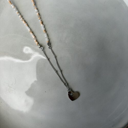 50/50 Ketting beige/zilver