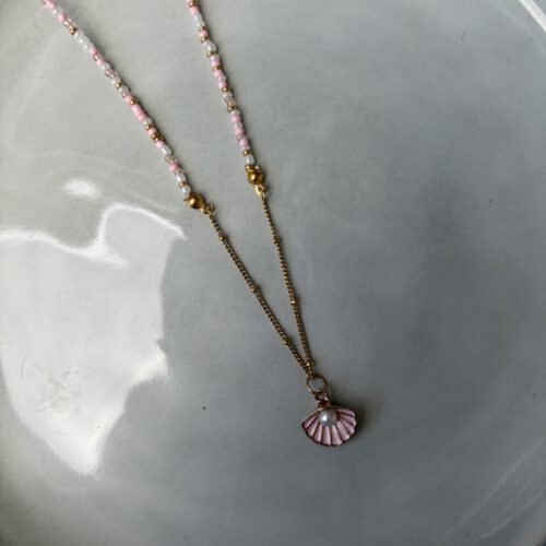 50/50 ketting lichtroze/goud