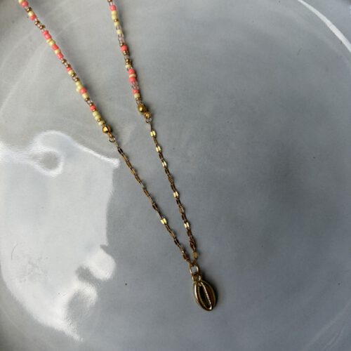 50/50 Ketting koraal/geel/goud
