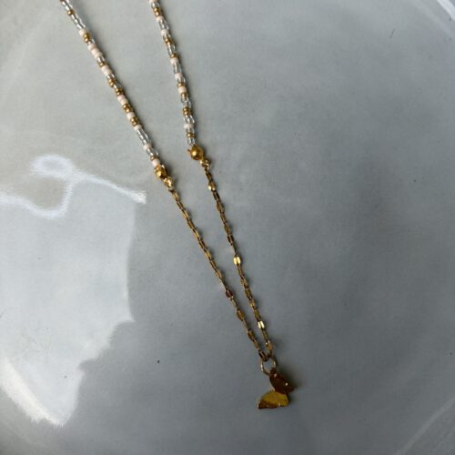 50/50 Ketting goud/beige
