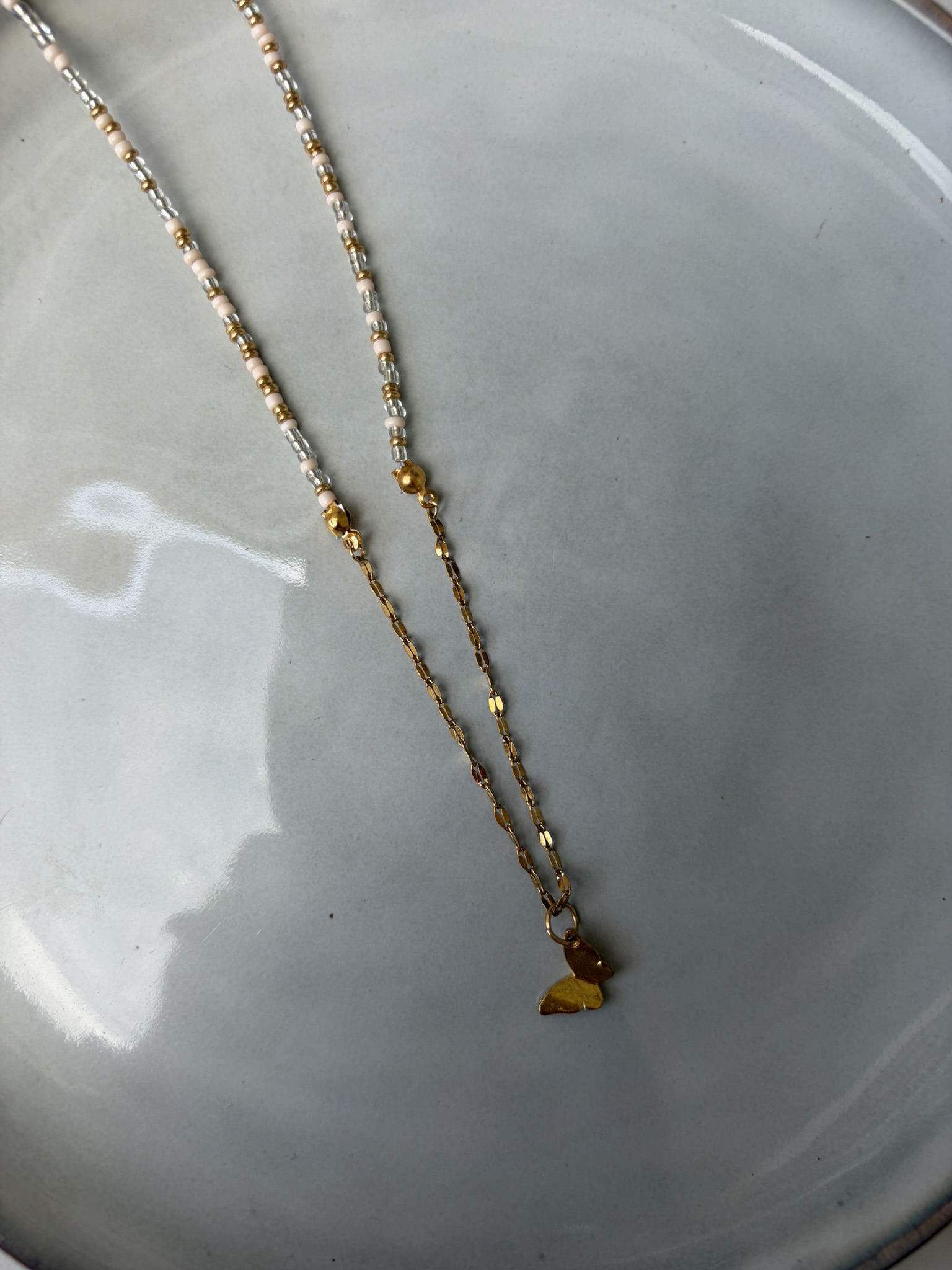 50/50 Ketting goud/beige