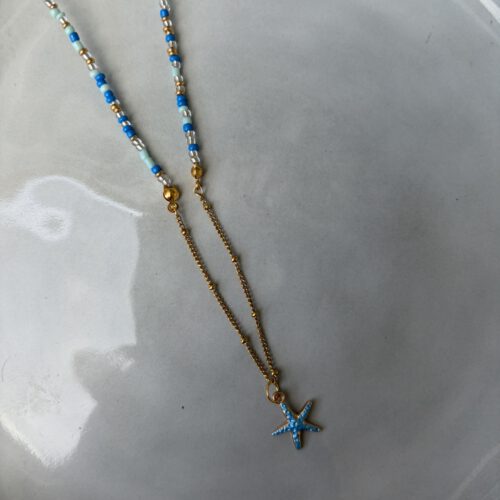 50/50 Ketting blauw/goud