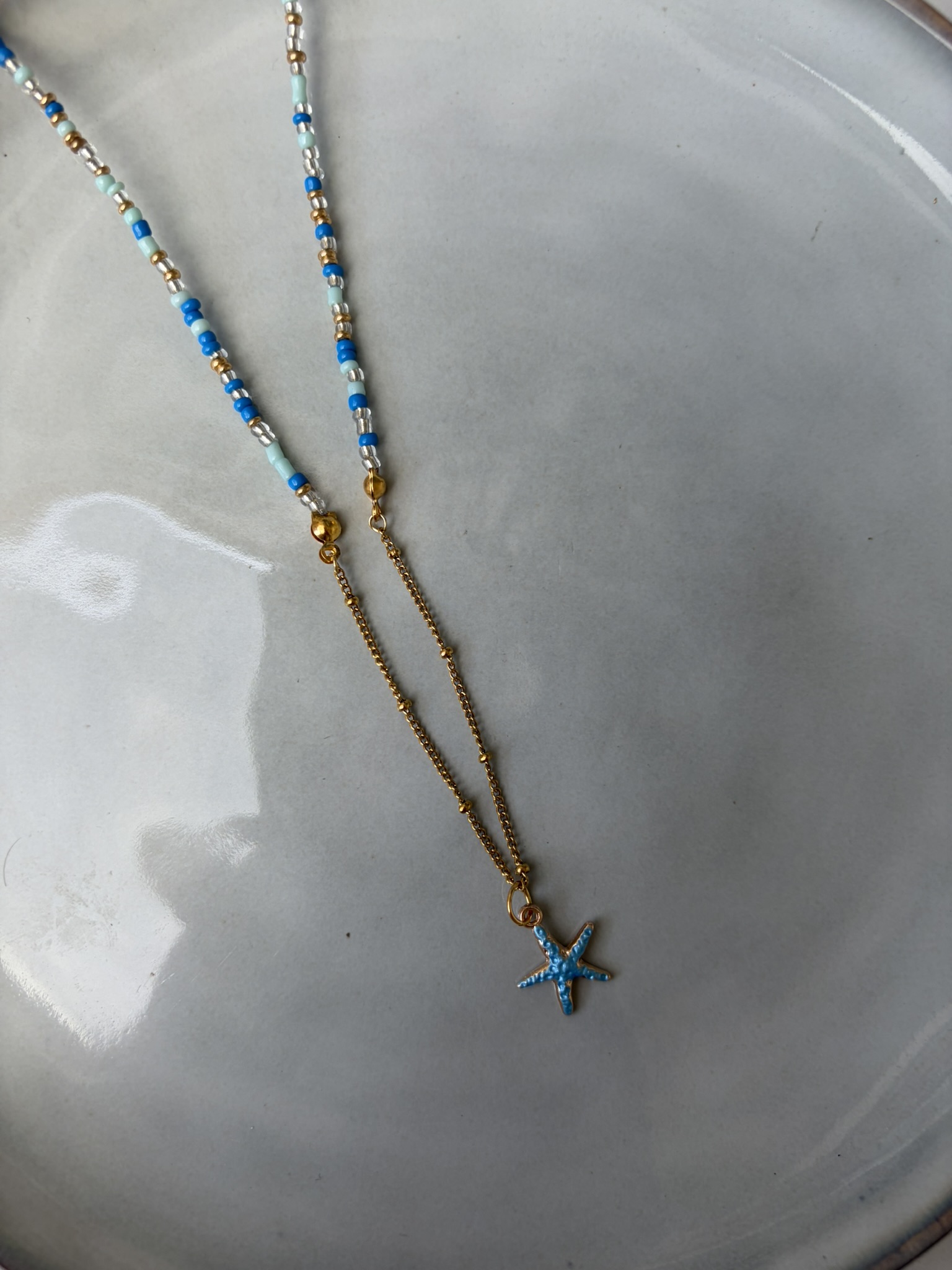 50/50 Ketting blauw/goud