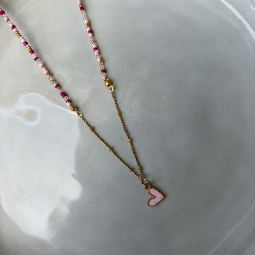 50/50 Ketting roze/goud