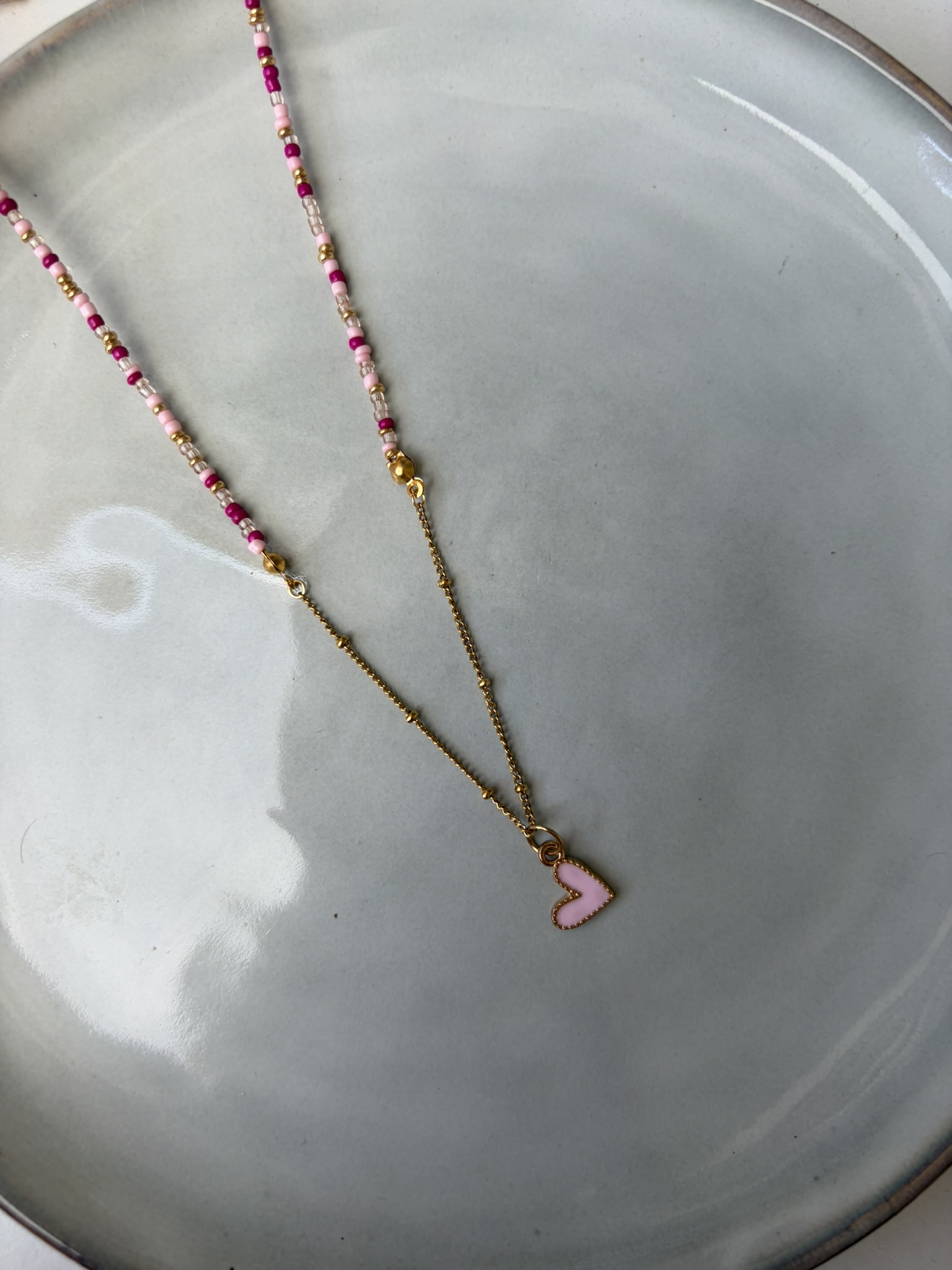 50/50 Ketting roze/goud