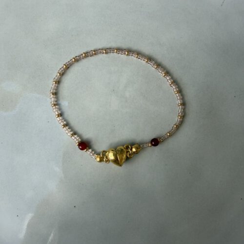 Hart Magneet Armband bordeaux/roze