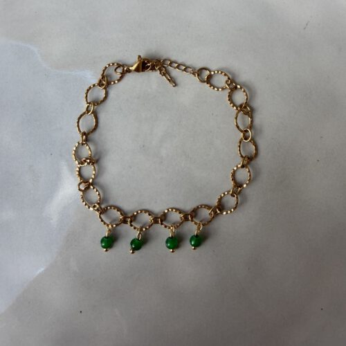 Hanging Beads Armband donkergroen