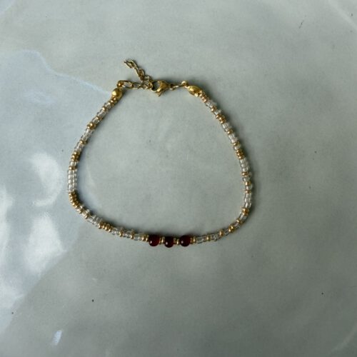 3 Beads Kralen Armband bordeaux