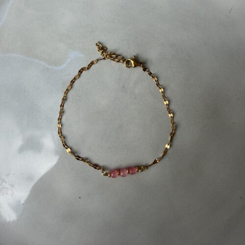 3 Beads Armband roze