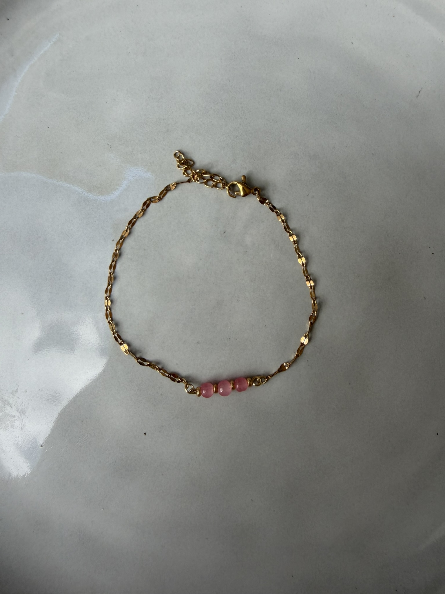3 Beads Armband roze