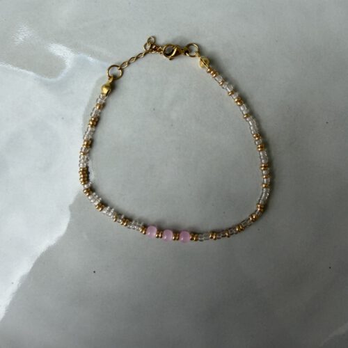 3 Beads Kralen Armband roze