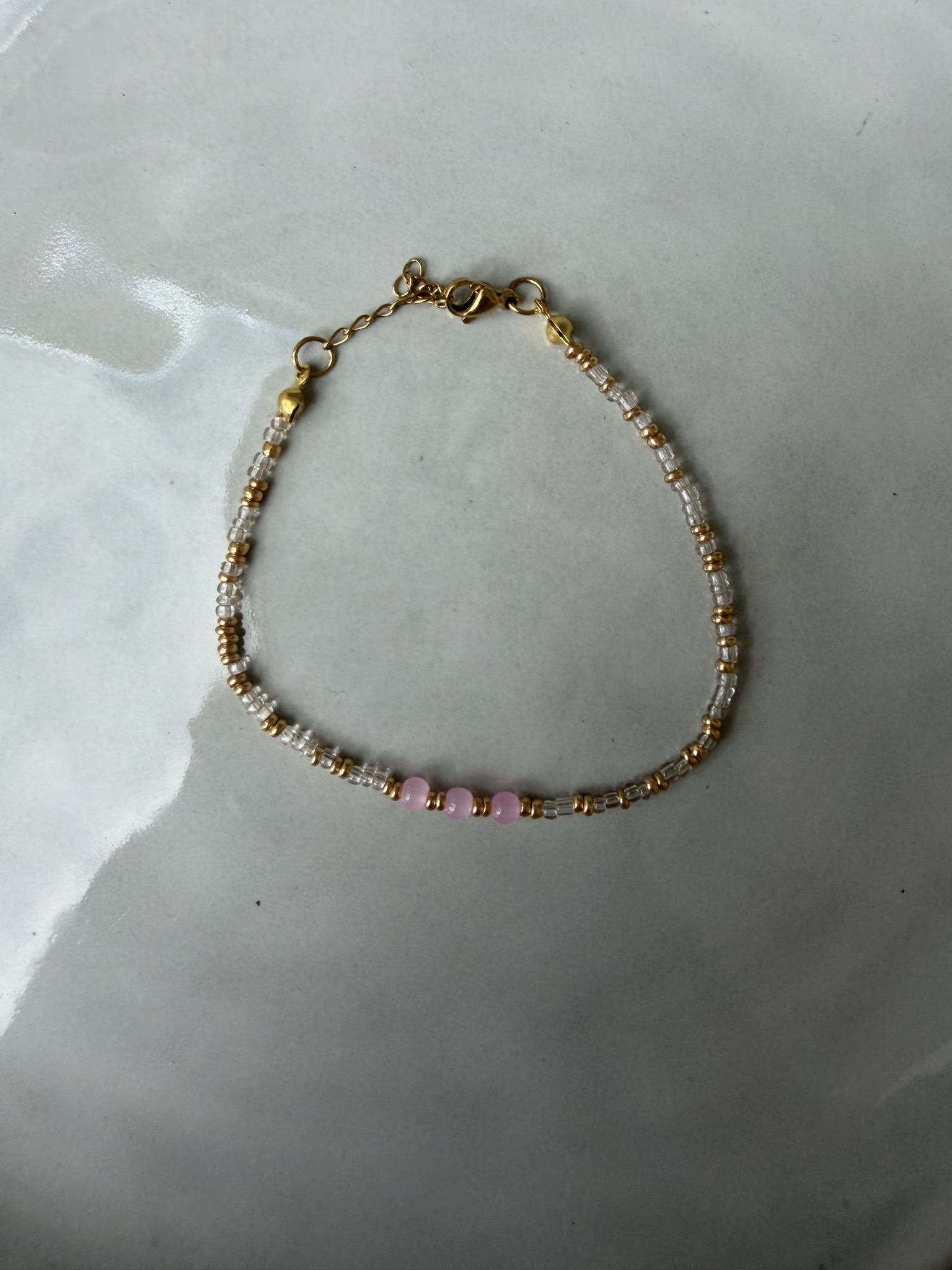 3 Beads Kralen Armband roze