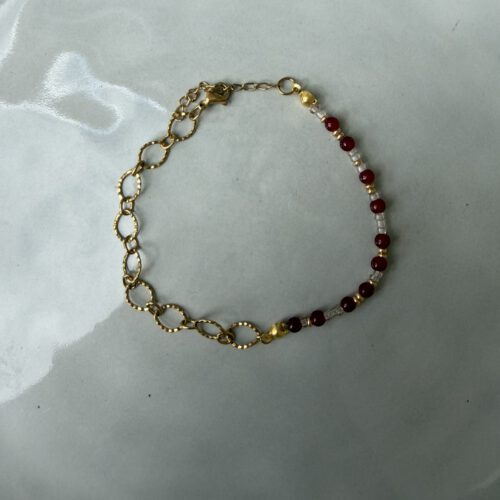 50/50 Beads Armband Bordeaux