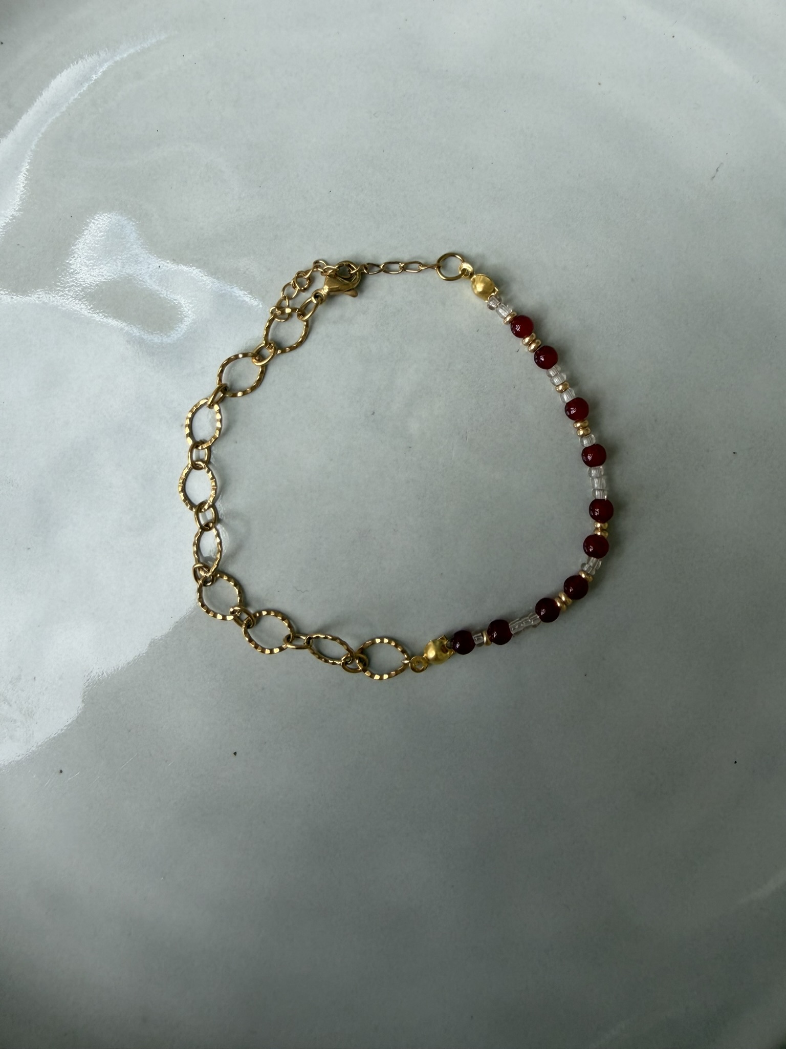 50/50 Beads Armband Bordeaux