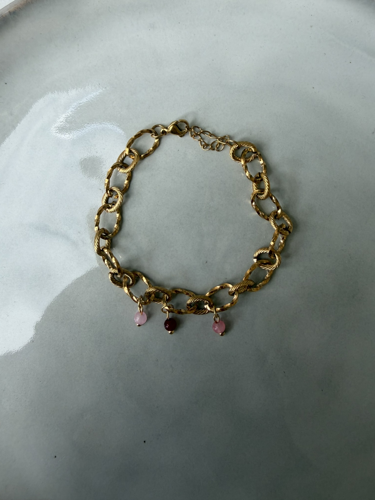 3 Color Beads Armband roze