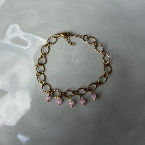 Hanging Beads Armband roze