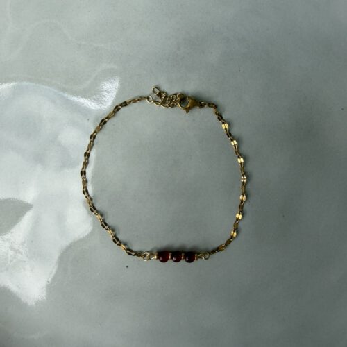 3 Beads Armband bordeaux