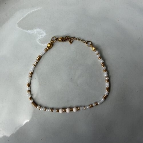 3 Beads Kralen Armband beige