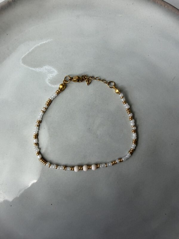 3 Beads Kralen Armband beige